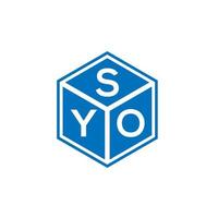 syo brief logo ontwerp op zwarte achtergrond. syo creatieve initialen brief logo concept. syo-briefontwerp. vector