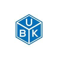 ubk brief logo ontwerp op zwarte achtergrond. ubk creatieve initialen brief logo concept. ubk brief ontwerp. vector