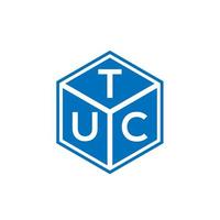 tuc brief logo ontwerp op zwarte achtergrond. tuc creatieve initialen brief logo concept. tuc brief ontwerp. vector