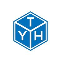 tyh brief logo ontwerp op zwarte achtergrond. tyh creatieve initialen brief logo concept. uw briefontwerp. vector