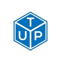 tup brief logo ontwerp op zwarte achtergrond. tup creatieve initialen brief logo concept. tup-briefontwerp. vector