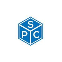 spc brief logo ontwerp op zwarte achtergrond. spc creatieve initialen brief logo concept. spc brief ontwerp. vector