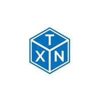 txn brief logo ontwerp op zwarte achtergrond. txn creatieve initialen brief logo concept. txn-briefontwerp. vector