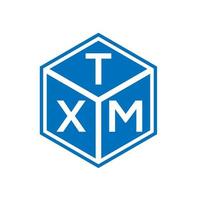 txm brief logo ontwerp op zwarte achtergrond. txm creatieve initialen brief logo concept. txm-briefontwerp. vector