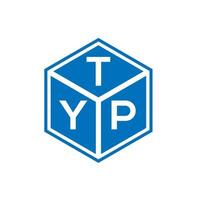 typ brief logo ontwerp op zwarte achtergrond. typ creatieve initialen brief logo concept. typ brief ontwerp. vector