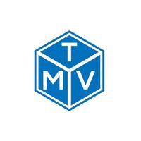 tmv brief logo ontwerp op zwarte achtergrond. tmv creatieve initialen brief logo concept. tmv-briefontwerp. vector