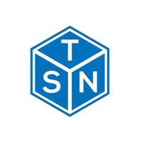 TSN brief logo ontwerp op zwarte achtergrond. tsn creatieve initialen brief logo concept. tsn-briefontwerp. vector
