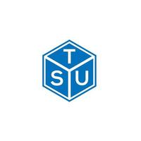 tsu brief logo ontwerp op zwarte achtergrond. tsu creatieve initialen brief logo concept. tsu-briefontwerp. vector