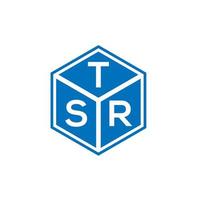 TSR brief logo ontwerp op zwarte achtergrond. tsr creatieve initialen brief logo concept. tsr-briefontwerp. vector