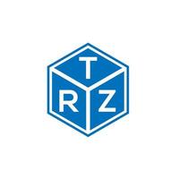 trz brief logo ontwerp op zwarte achtergrond. trz creatieve initialen brief logo concept. trz-briefontwerp. vector