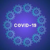 coronavirus covid-19 pandemische achtergrond met kopieerruimte. pathogeen respiratoir uit Wuhan China. nieuw coronavirus 2019-ncov. neonkleuren vectorbanner. vector