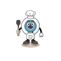 mascotteillustratie van oogbolchef vector