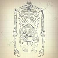 elektronische skelettekening vector
