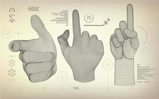 draadmodel handdiagram vector