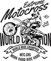 ontwerp embleem motorcross extreme wereldkampioen badge vector