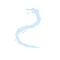 waterstraal. abstracte blauwe gebogen vorm. spat- en spuitvloeistof. platte illustratie vector