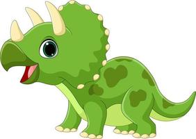 cartoon grappige kleine triceratops op witte achtergrond vector