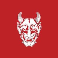 japanse demon oni masker logo ontwerp vectorillustratie vector