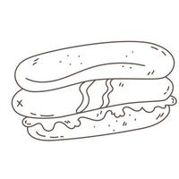 sandwich met worst en saus vector