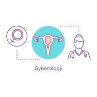 gynaecologie concept icoon. gezondheid van het vrouwelijke voortplantingssysteem. dunne lijn illustratie. gynaecologische problemen. vector geïsoleerde overzichtstekening