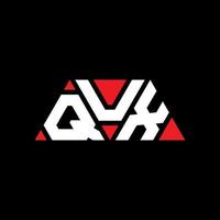 qux driehoek brief logo ontwerp met driehoekige vorm. qux driehoek logo ontwerp monogram. qux driehoek vector logo sjabloon met rode kleur. qux driehoekig logo eenvoudig, elegant en luxueus logo. qux