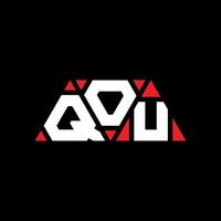 qou driehoek brief logo ontwerp met driehoekige vorm. qou driehoek logo ontwerp monogram. qou driehoek vector logo sjabloon met rode kleur. qou driehoekig logo eenvoudig, elegant en luxueus logo. qou