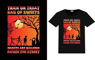 trendy halloween-dagtypografie en grafisch t-shirtontwerp vector