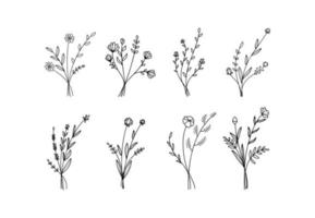 bloemboeket doodle illustratie vector