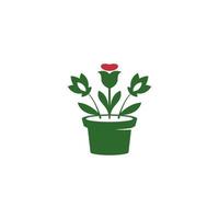 bloempot pictogram logo ontwerp vector