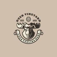 illustratie vectorafbeelding van herten wijngaard, goed voor logo design vector