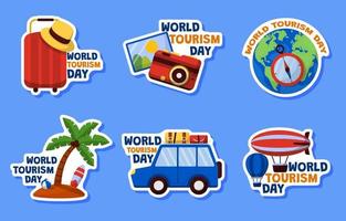 wereld toerisme dag sticker vector