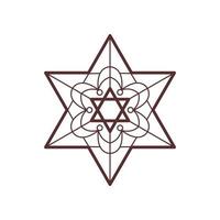 ster van david-logo. joodse religie teken lijntekeningen. symmetrie decoratief element. vector illustratie