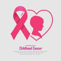 roze kindertijd kanker bewustzijn maand ontwerp achtergrond. internationale kinderkanker dag ontwerp vector