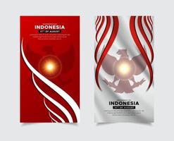 prachtige indonesische onafhankelijkheidsdag sjabloonverhalen. fantastische collectie onafhankelijkheidsdagontwerpverhalen in Indonesië vector