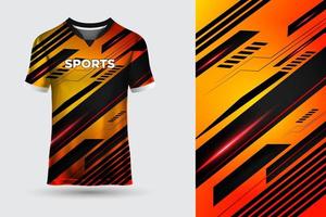 futuristische oranje t-shirt sportjersey geschikt voor racen, voetbal, gamen, e-sporten vector