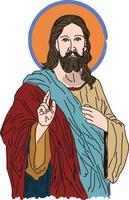 goddelijke barmhartigheid van jezus christus christelijke vectorillustratie vector