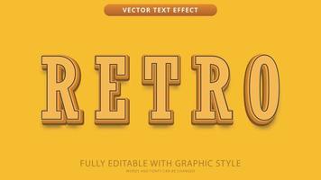 retro teksteffect bewerkbaar met grafische stijl vector