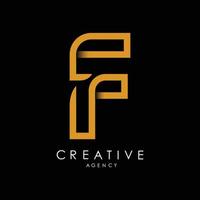 f logo brief monogram. met oranje lijnen en moderne minimalistische creatieve look vectorillustratie. vector