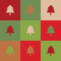 illustratorvector van kerstboombehang, naadloos behang van kleurrijke kerstboom, kerstpictogram vector