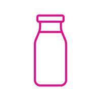 eps10 roze vector melk fles lijn kunst pictogram geïsoleerd op een witte achtergrond. glazen melkfles symbool in een eenvoudige, platte trendy moderne stijl voor uw websiteontwerp, ui, logo en mobiele applicatie