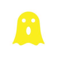 eps10 gele vector cartoon ghost solide pictogram geïsoleerd op een witte achtergrond. horror spooksymbool in een eenvoudige, platte trendy moderne stijl voor uw websiteontwerp, logo, pictogram en mobiele applicatie