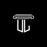 ul letter logo creatief ontwerp met vectorafbeelding vector