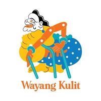 wayang kulit in platte ontwerpstijl vector