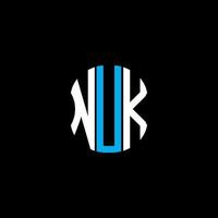 nuk brief logo abstract creatief ontwerp. nuk uniek ontwerp vector