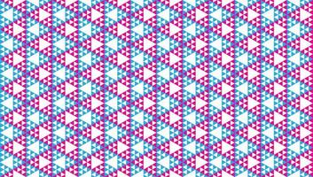 kleurrijke abstracte driehoeken sieraad. geometrische naadloze patroon ontwerpsjabloon. veelhoekige driehoekige vormen behang. lichtblauw, roze magenta en wit kleurenthema. vector