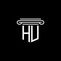 hu letter logo creatief ontwerp met vectorafbeelding vector