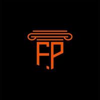fp letter logo creatief ontwerp met vectorafbeelding vector