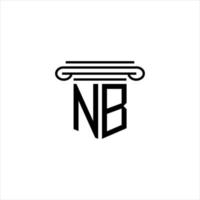 nb letter logo creatief ontwerp met vectorafbeelding vector