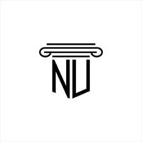 nu letter logo creatief ontwerp met vectorafbeelding vector