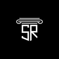 sr letter logo creatief ontwerp met vectorafbeelding vector